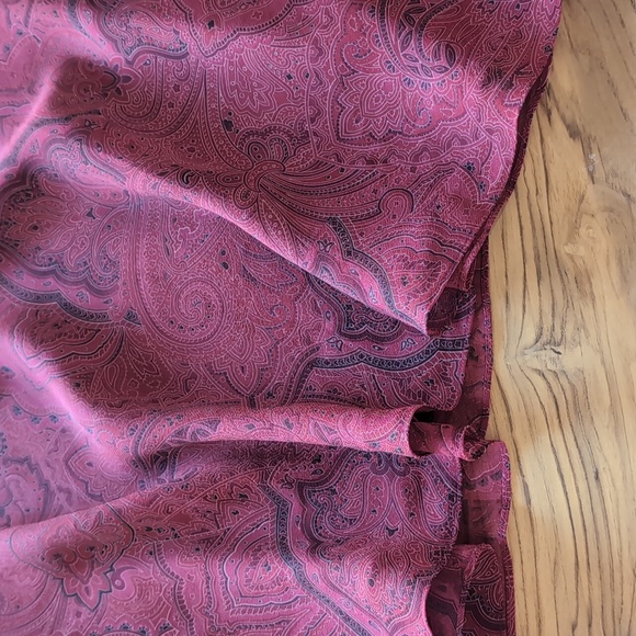 Vintage Y2K 100% Silk Ann Taylor Red Sexy Bias Cut Slip Dress Midi Whimsigoth L - Picture 8 of 9